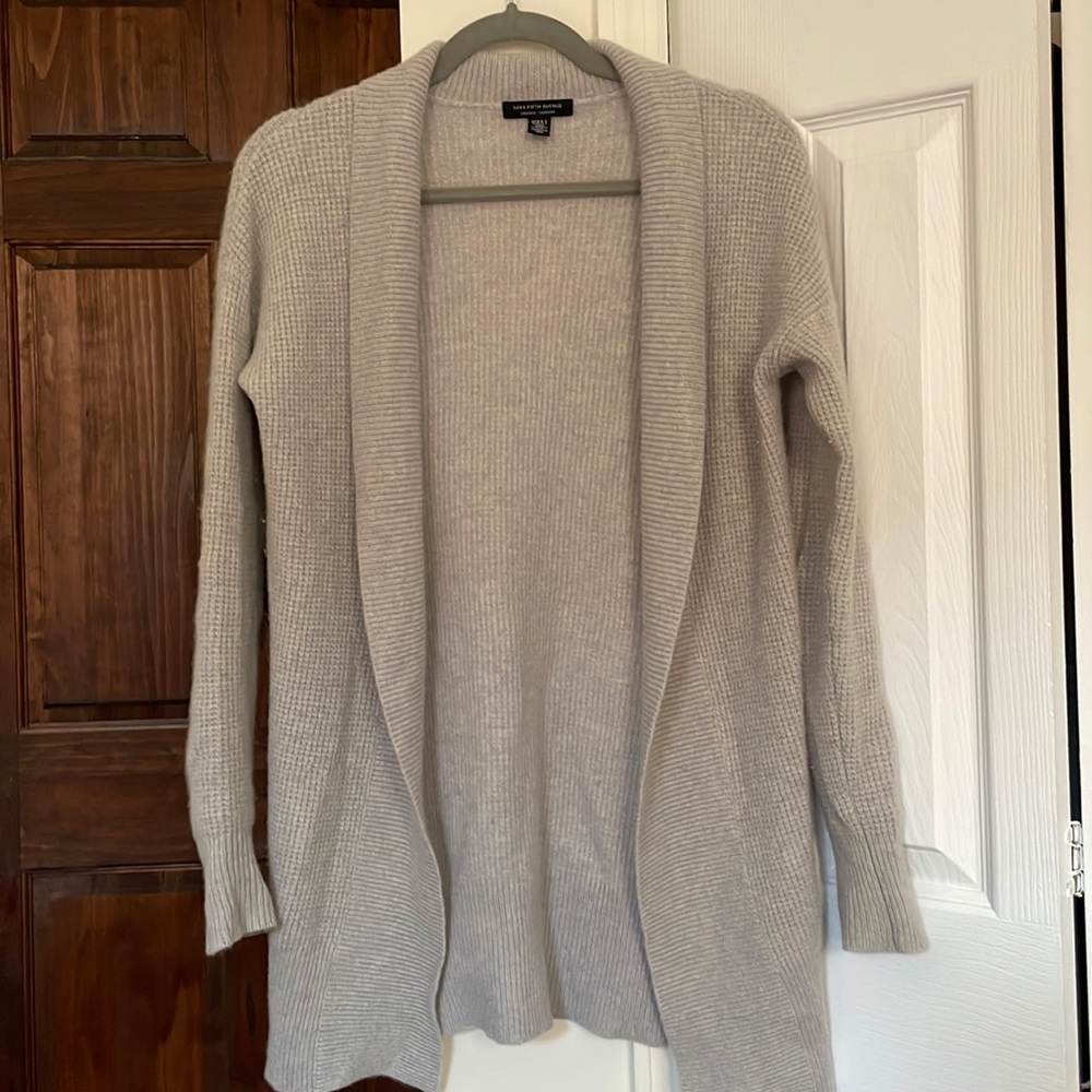 Saks Fifth Gray Cashmere Cardigan